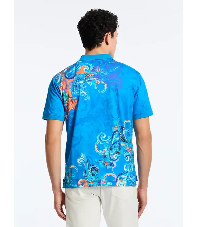 Robert Graham Robert Graham Royal Scroll Short Sleeve Polo - Blue