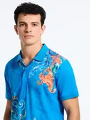 Robert Graham Royal Scroll Short Sleeve Polo - Blue Robert Graham Royal Scroll Short Sleeve Polo - Blue