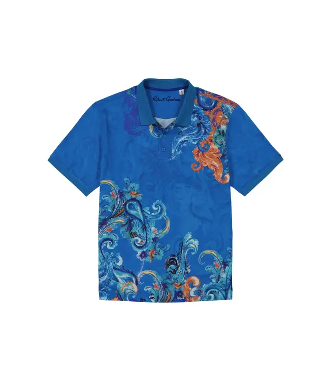 Robert Graham Robert Graham Royal Scroll Short Sleeve Polo - Blue