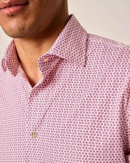 Johnnie O - Short Sleeve Hangin Out Button Up Shirt- Caspian - White Johnnie O - Short Sleeve Hangin Out Button Up Shirt- Caspian - White