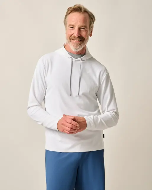 Johnnie O - Hoppin Performance Drawstring Hoodie - White Johnnie O - Hoppin Performance Drawstring Hoodie - White
