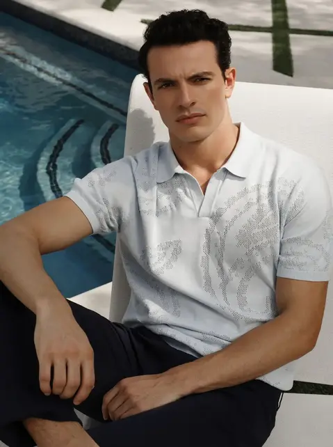 Robert Graham Holbrook Short Sleeve Sweater - Lt. Blue