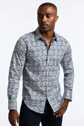 Robert Graham Mission Dress Shirt - Navy
