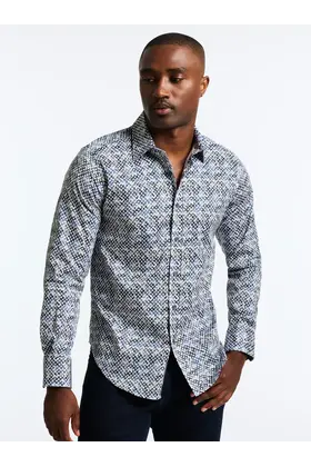 Robert Graham Mission Dress Shirt - Navy