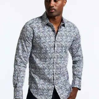 Robert Graham Mission Dress Shirt - Navy