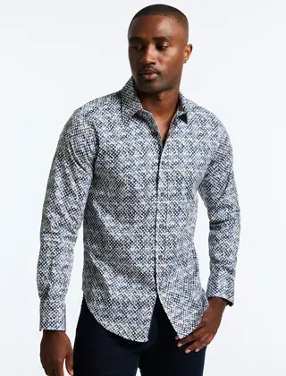 Robert Graham Mission Dress Shirt - Navy