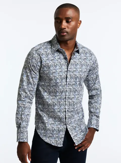 Robert Graham Mission Dress Shirt - Navy