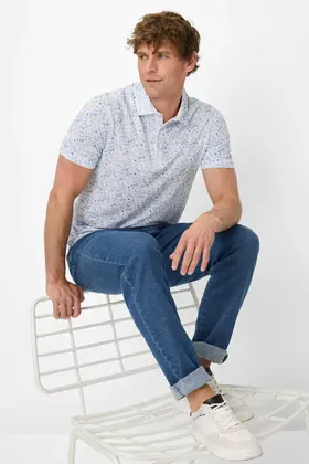 Brax Harold Polka Dot Dress Shirt - Thyme