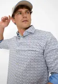 Brax Harold Polka Dot Dress Shirt - Thyme