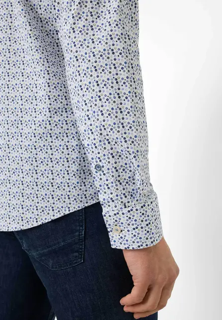 Brax Harold Polka Dot Dress Shirt - Thyme