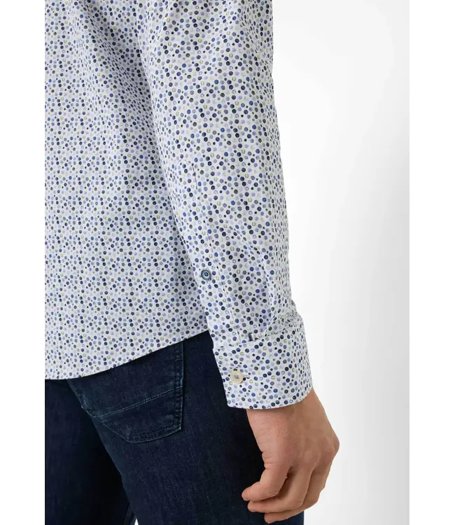 Brax Harold Polka Dot Dress Shirt - Thyme