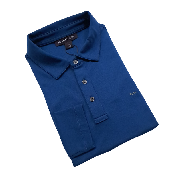 Michael Kors Sleek Polo-Long Sleeve - River Blue