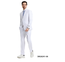 Stacy Adams 3Pc Notch Peak Lapel Suit - White