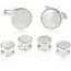 Mother of Pearl Sterling Silver 925 Tuxedo Cufflinks & Studs Formal Set