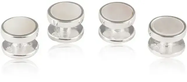 Mother of Pearl Sterling Silver 925 Tuxedo Cufflinks & Studs Formal Set