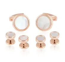 Rose Gold Mother of Pearl Cufflinks and Studs