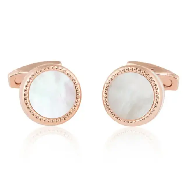 Rose Gold Mother of Pearl Cufflinks and Studs