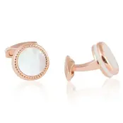 Rose Gold Mother of Pearl Cufflinks and Studs