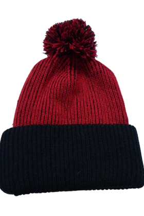CC APPAREL CLASSIC POM POM TOQUE RED/BLACK