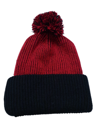 CC APPAREL CLASSIC POM POM TOQUE RED/BLACK