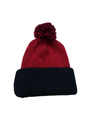 CC APPAREL CLASSIC POM POM TOQUE RED/BLACK