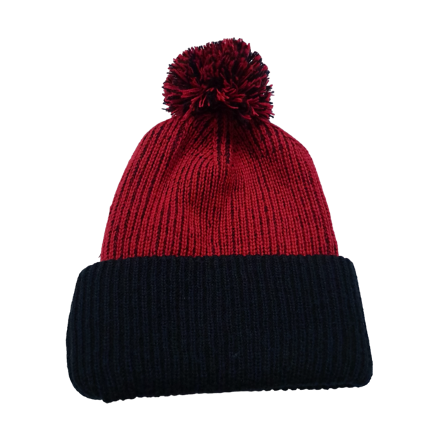 CC APPAREL CLASSIC POM POM TOQUE RED/BLACK