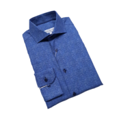 7 Downie St. Patterned Dress Shirt - Blue - SW 1110 LS
