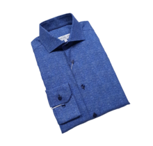 7 Downie St. Patterned Dress Shirt - Blue - SW 1110 LS