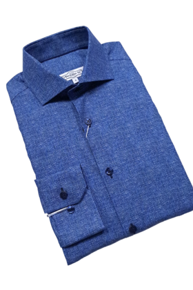 7 Downie St. Patterned Dress Shirt - Blue - SW 1110 LS