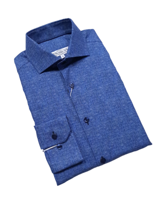 7 Downie St. Patterned Dress Shirt - Blue - SW 1110 LS