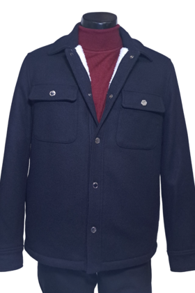 Michael Kors Melton Shirt Jacket - Midnight