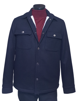 Michael Kors Melton Shirt Jacket - Midnight