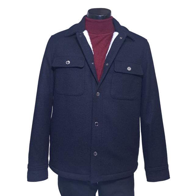 Michael Kors Melton Shirt Jacket - Midnight