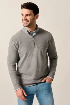 Johnnie-O  Mikey 1/4 Zip Pullover - Smoke