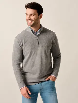 Johnnie-O  Mikey 1/4 Zip Pullover - Smoke