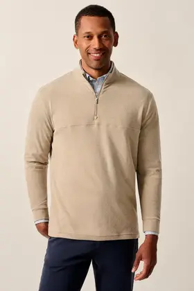 Johnnie-O  Mikey 1/4 Zip Pullover - Almond