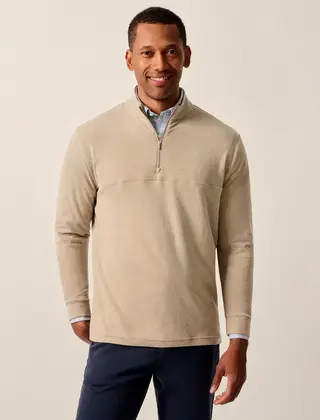 Johnnie-O  Mikey 1/4 Zip Pullover - Almond