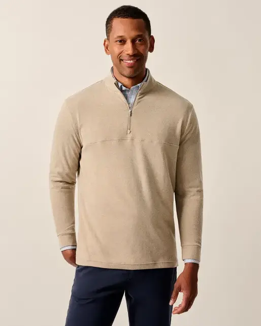 Johnnie-O  Mikey 1/4 Zip Pullover - Almond