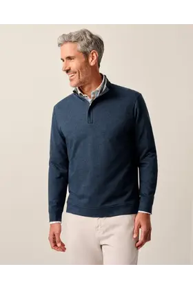 Johnnie O - Rubin Herringbone Cashmere Blend 1/4 Zip Pullover - Navy