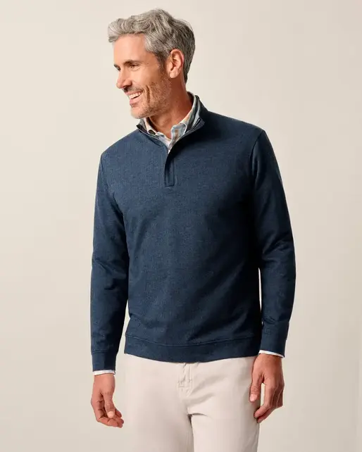 Johnnie O - Rubin Herringbone Cashmere Blend 1/4 Zip Pullover - Navy