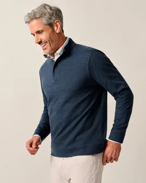 Johnnie O - Rubin Herringbone Cashmere Blend 1/4 Zip Pullover - Navy