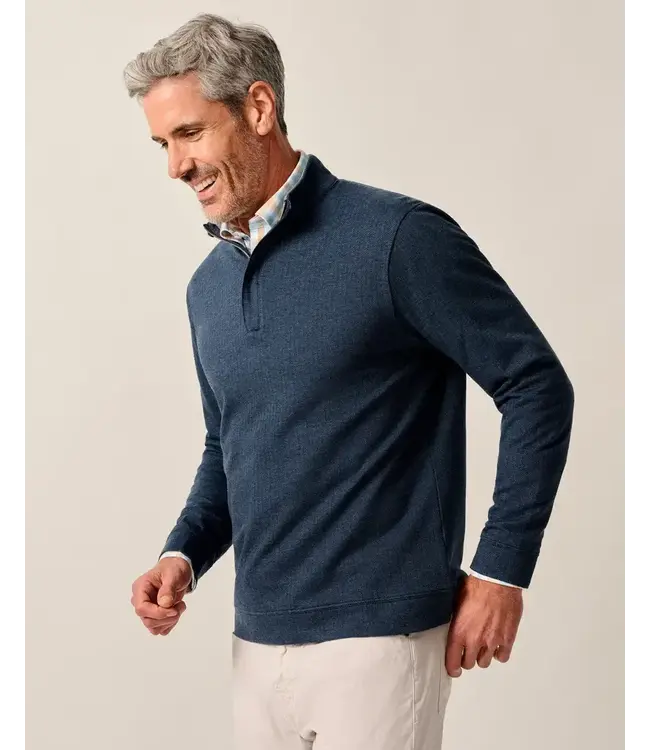 Johnnie-O Johnnie O - Rubin Herringbone Cashmere Blend 1/4 Zip Pullover - Navy