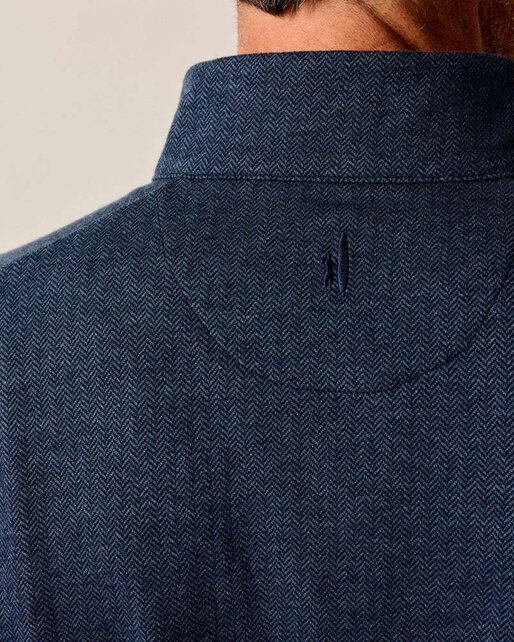 Johnnie O - Rubin Herringbone Cashmere Blend 1/4 Zip Pullover - Navy