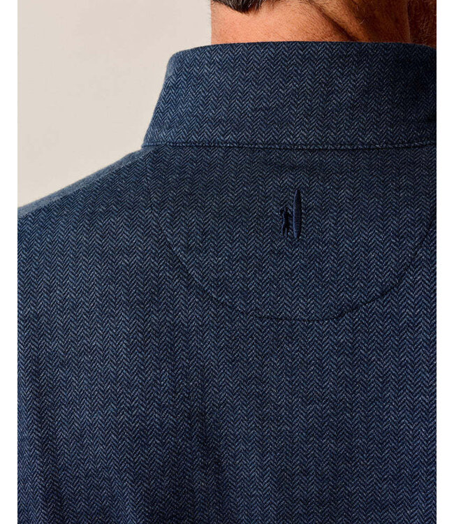 Johnnie-O Johnnie O - Rubin Herringbone Cashmere Blend 1/4 Zip Pullover - Navy