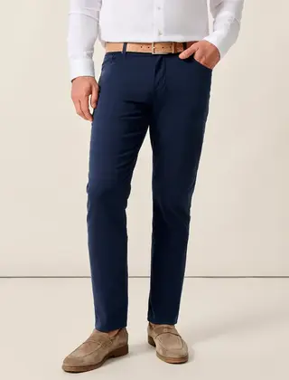 Johnnie O - Carmel Sateen 5-Pocket Pants - Dark Navy