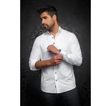 Au Noir Alexander Stretch Solid Dress Shirt - White