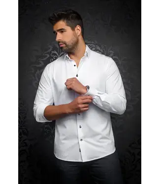 Au Noir Au Noir Alexander Stretch Solid Dress Shirt - White