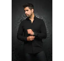 Au Noir Alexander Stretch Solid Dress Shirt - Black
