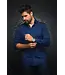 Au Noir Au Noir Alexander Stretch Solid Dress Shirt - Navy