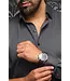 Au Noir Au Noir Alexander Stretch Solid Dress Shirt - Dark Grey